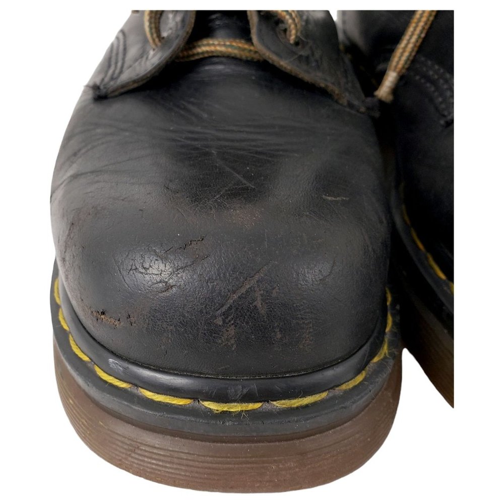 DR. MARTENS Vintage 90s Made in England Black Leather Combat Boots Men's 9 - Picture 6 of 12